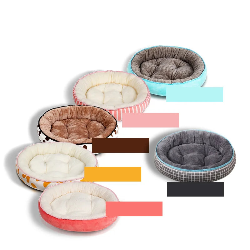 Round Dog Beds Sleeping Mat Soft Warm Kennel Bed Cushion for Small Medium Large Dog House