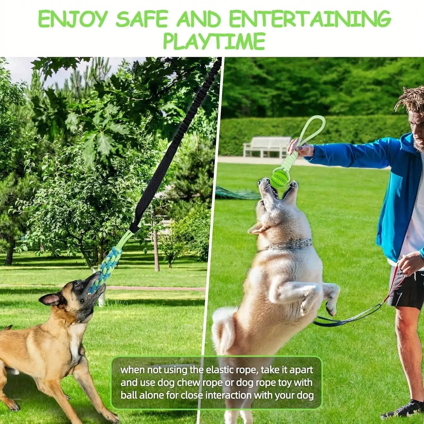 3Pcs Pet Interactive Cotton Rope and Ball Dogs Teeth Cleaning Chew