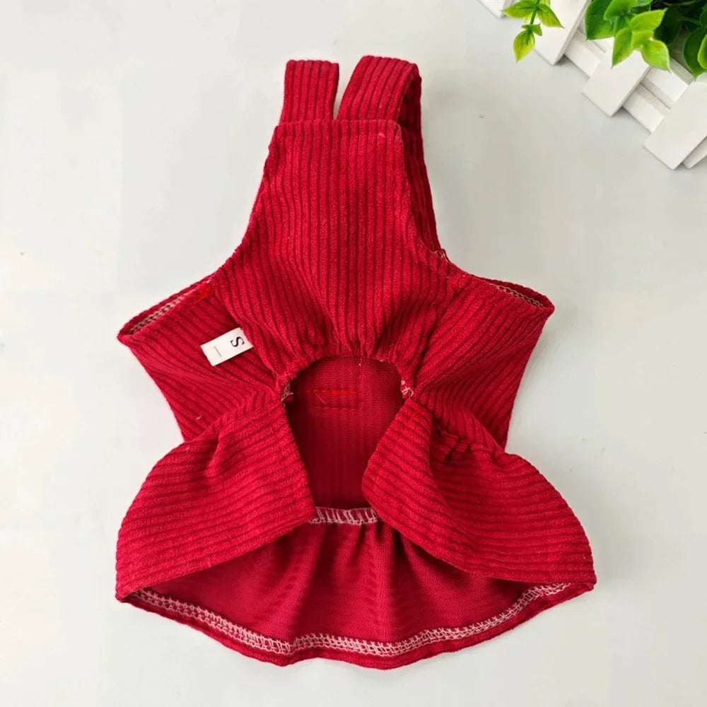 Corduroy Vest Small Dog Puppy Skirt