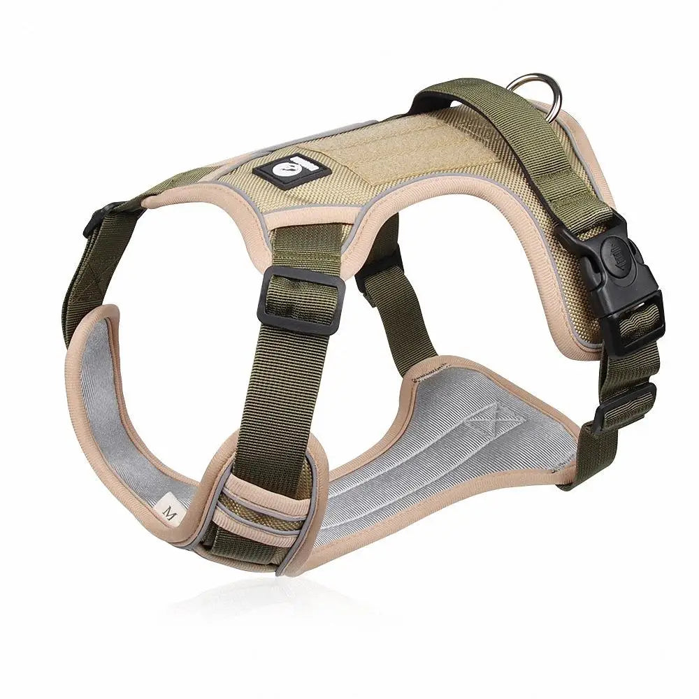Pet Collar Labrador Army Reflective Adjustable Harness