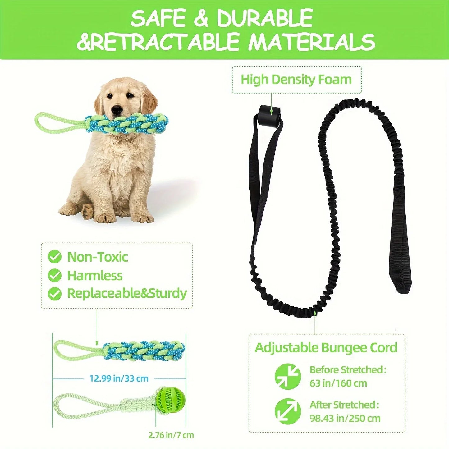 3Pcs Pet Interactive Cotton Rope and Ball Dogs Teeth Cleaning Chew