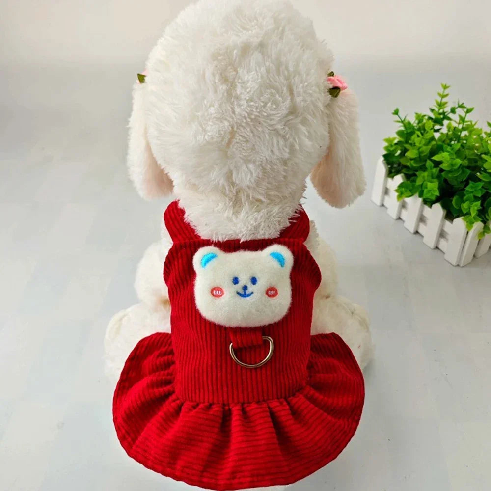 Corduroy Vest Small Dog Puppy Skirt
