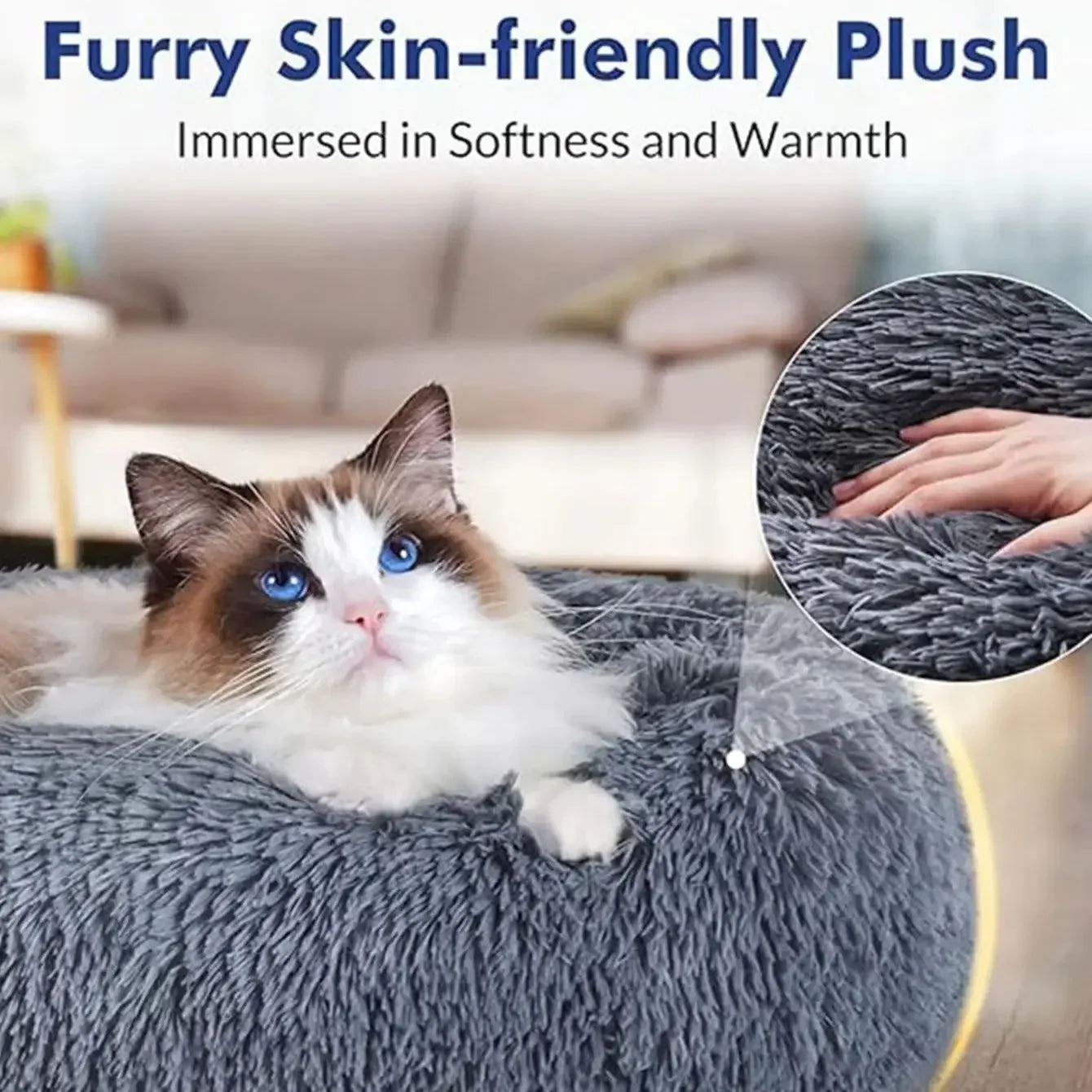 40-90cm Round Pet Bed for Large Dog