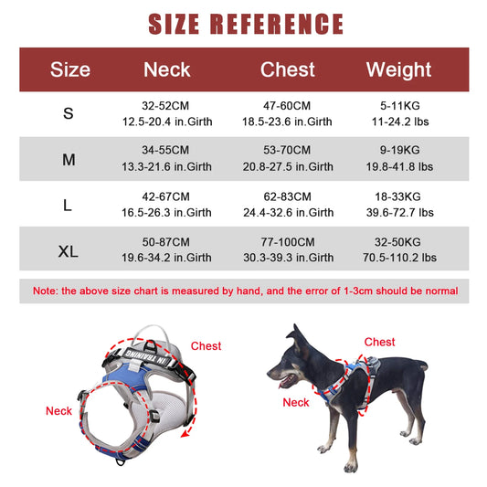 Adjustable Reflective Pet Harness for Medium Large Dogs