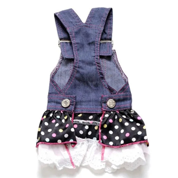 Denim Dot Dog Dress