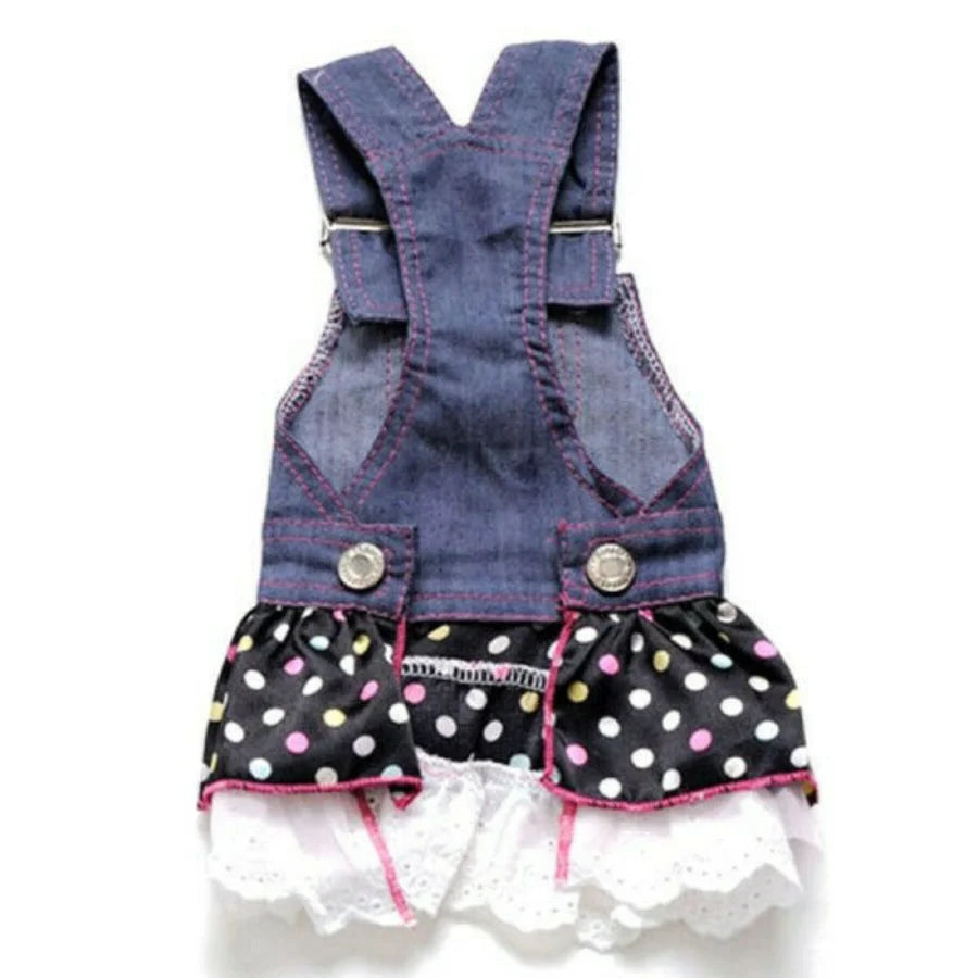 Denim Dot Dog Dress