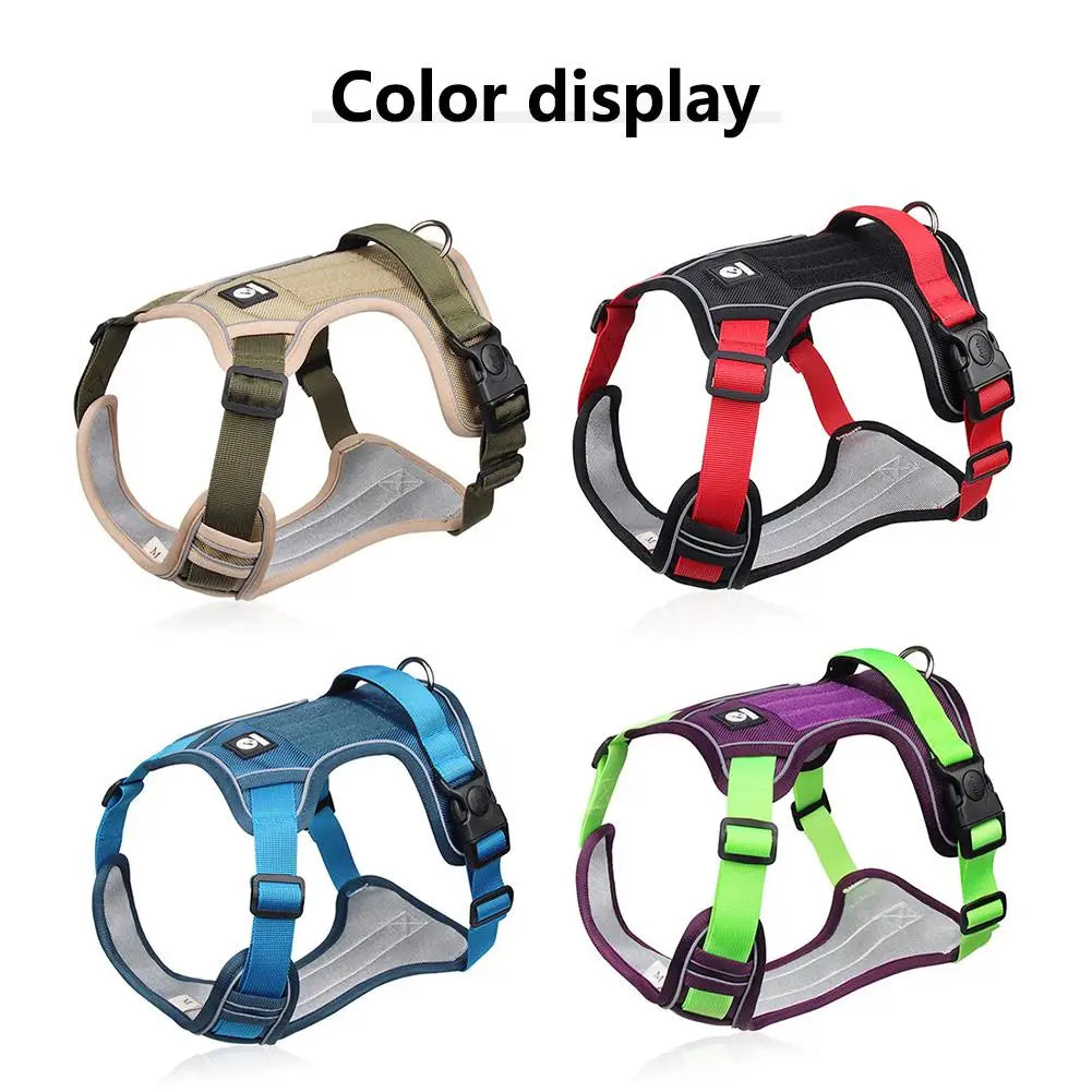 Pet Collar Labrador Army Reflective Adjustable Harness
