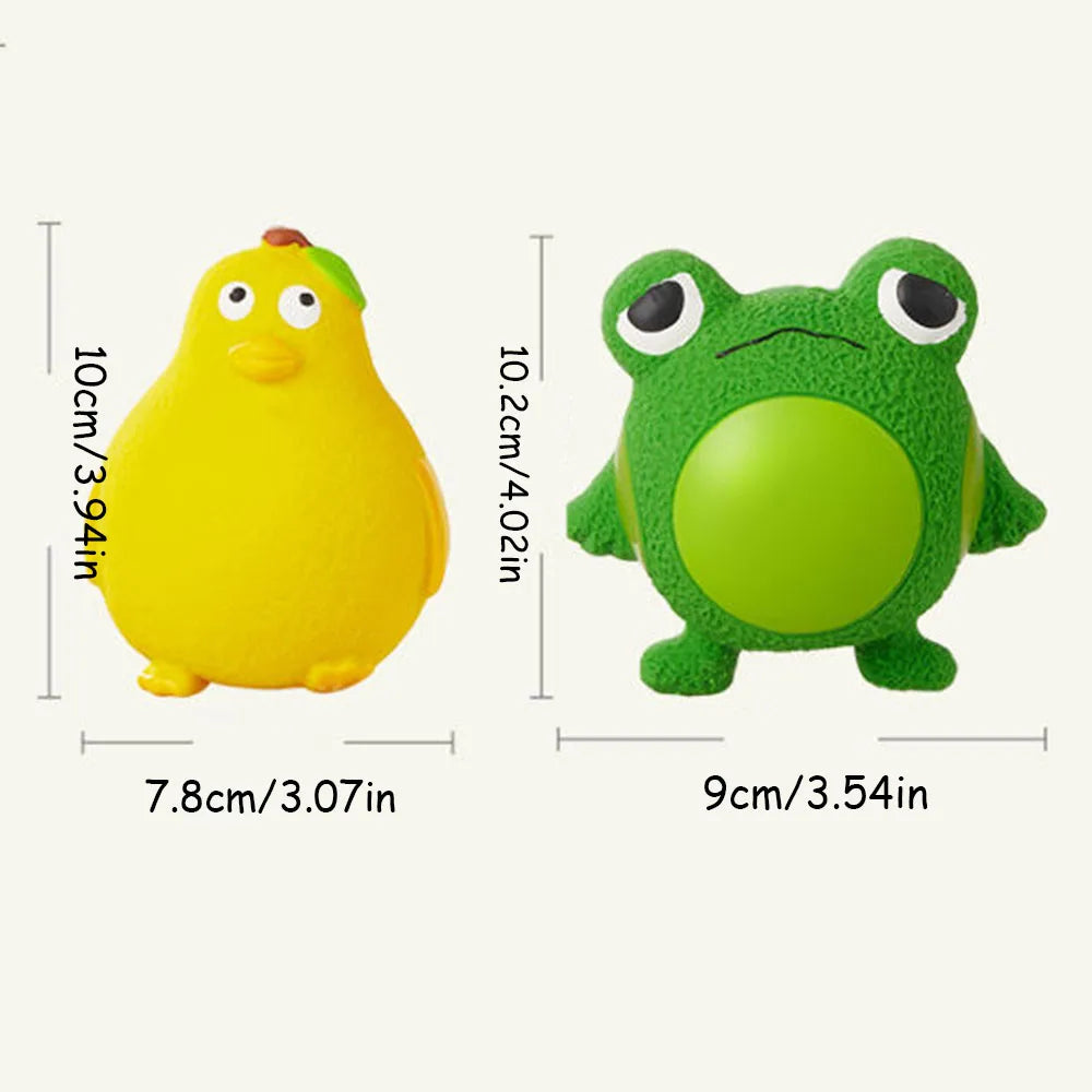 New Dog Toys - Latex Grumpy Frog & Yellow Duck