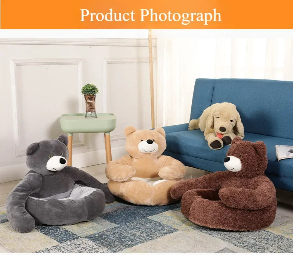 Semi-Enclosed Bear Pet Bed Ultra Soft Dog