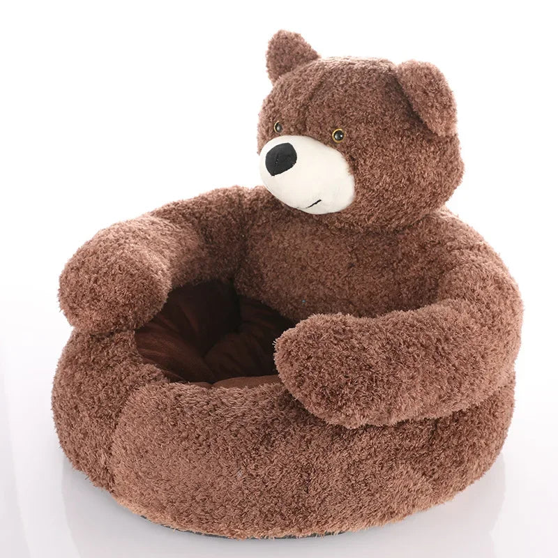 Semi-Enclosed Bear Pet Bed Ultra Soft Dog