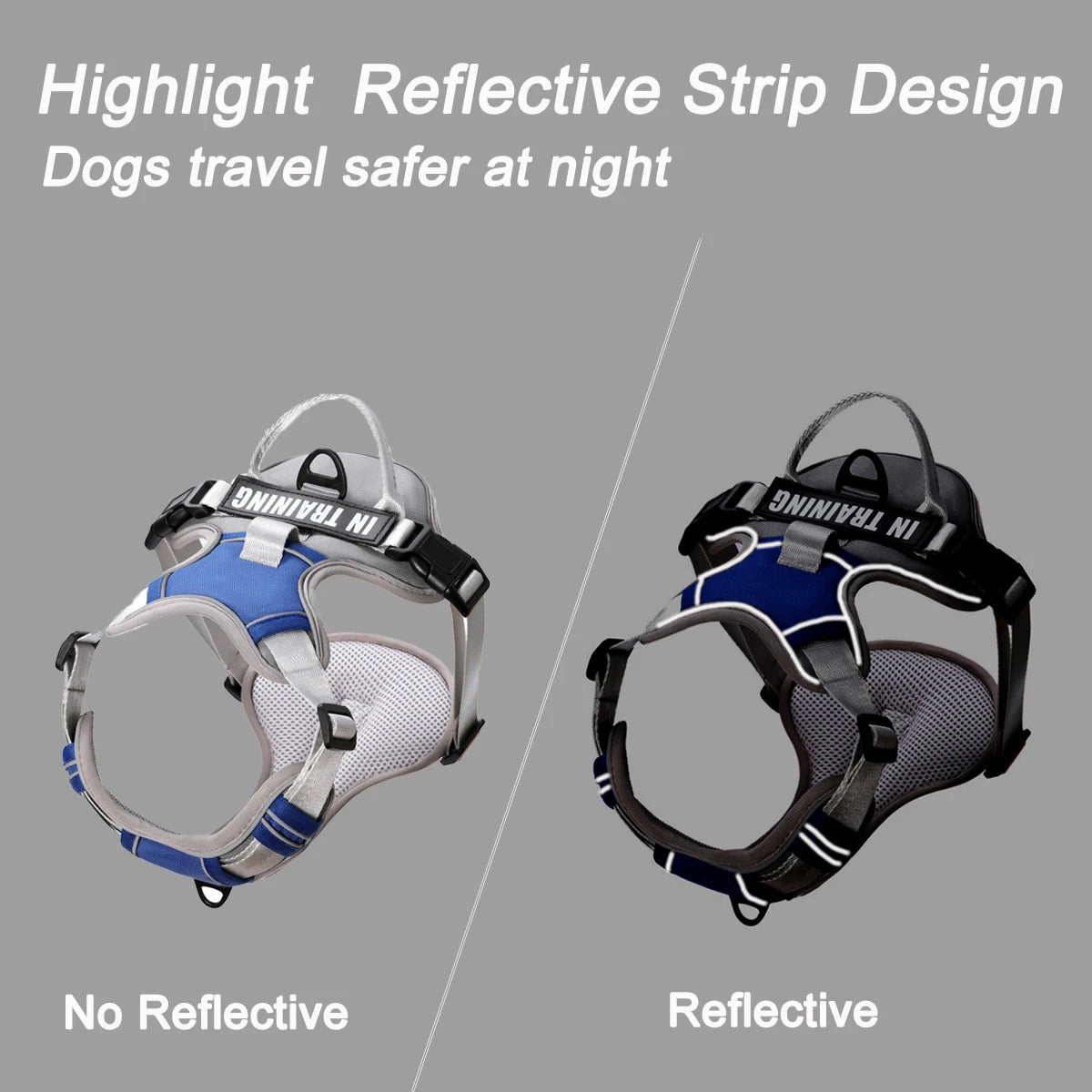 Adjustable Reflective Pet Harness for Medium Large Dogs