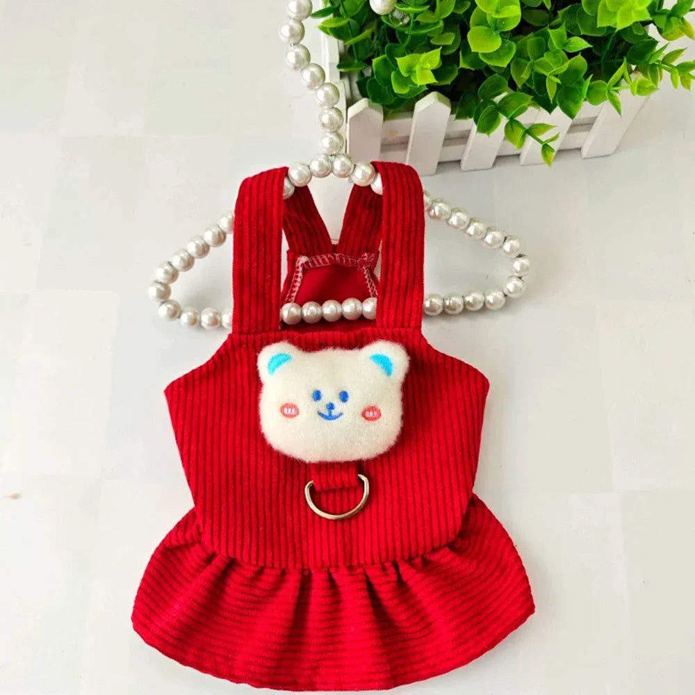 Corduroy Vest Small Dog Puppy Skirt