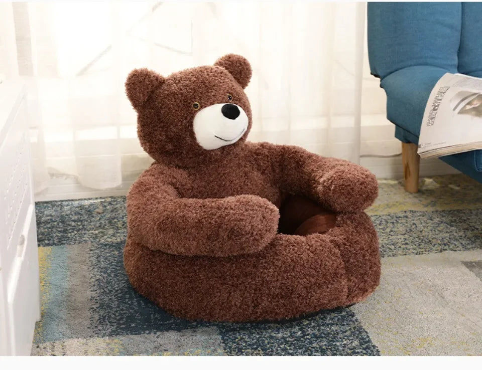 Semi-Enclosed Bear Pet Bed Ultra Soft Dog