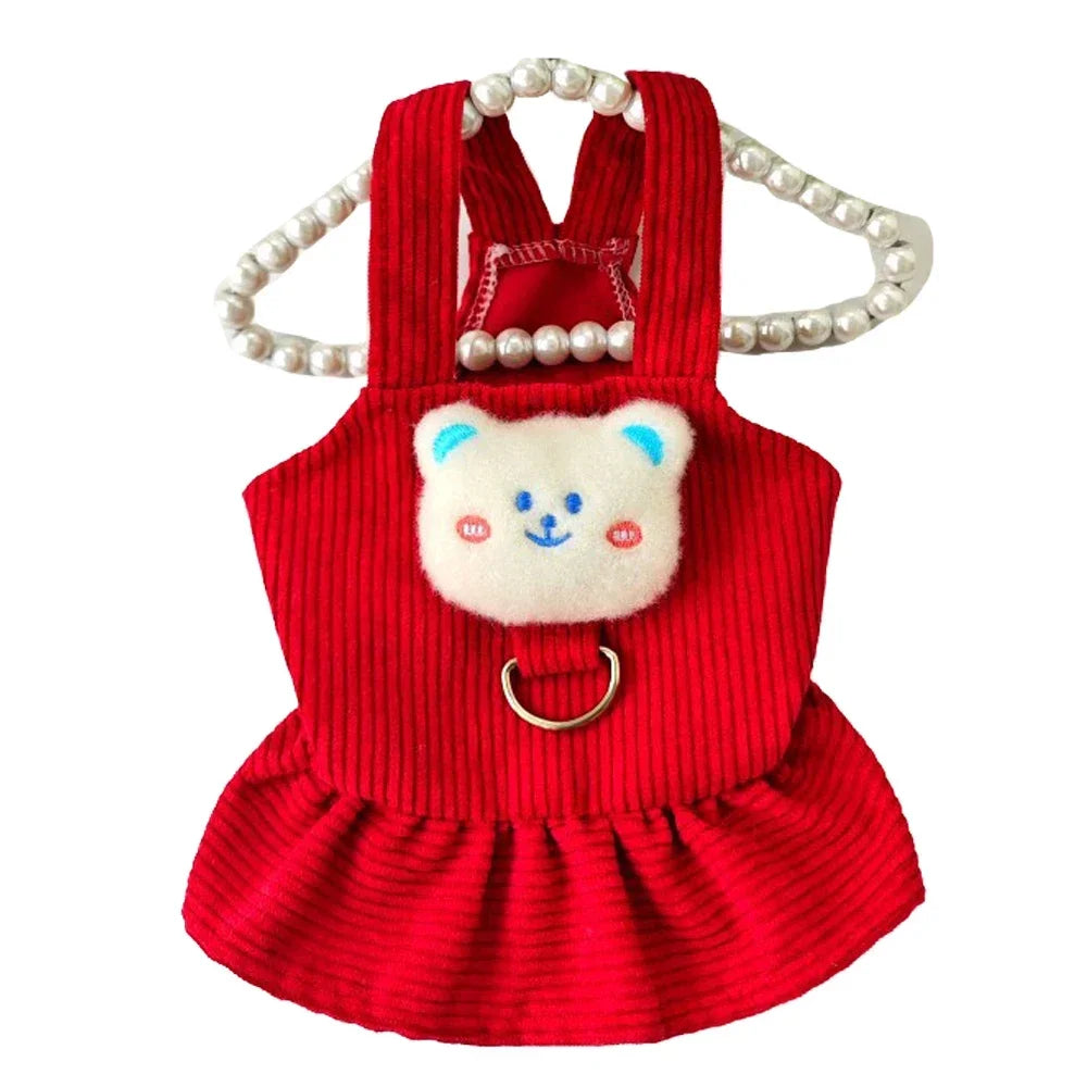 Corduroy Vest Small Dog Puppy Skirt