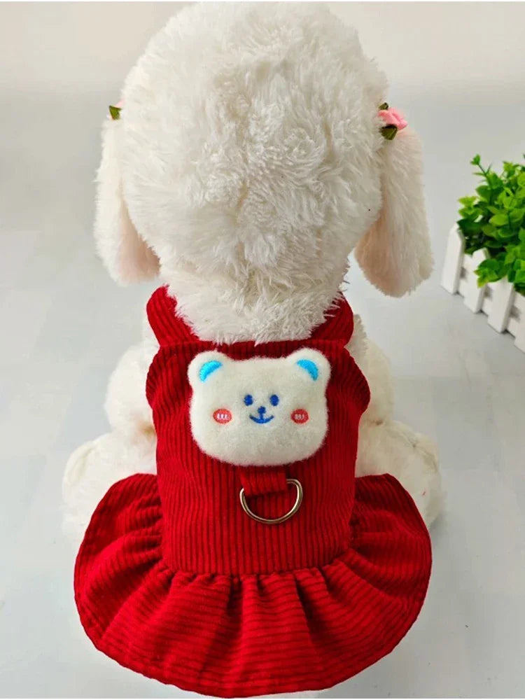Corduroy Vest Small Dog Puppy Skirt