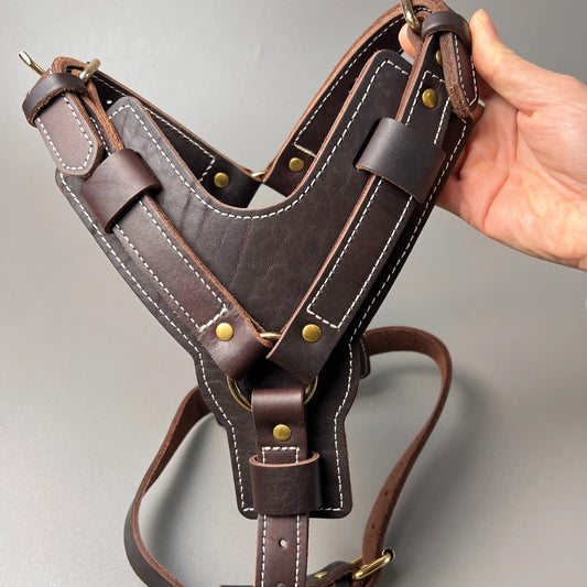 Genuine Leather Y-Shaped Dog Harness
