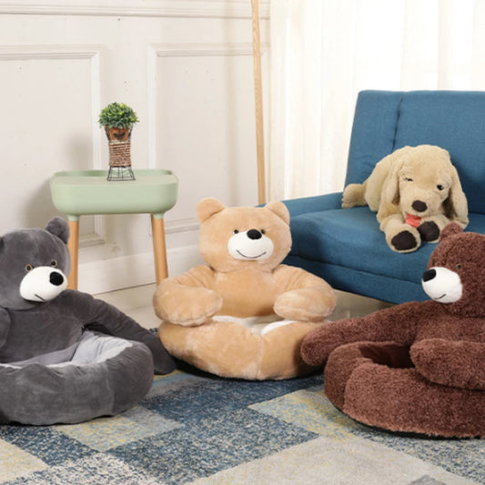 Semi-Enclosed Bear Pet Bed Ultra Soft Dog