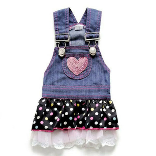 Denim Dot Dog Dress